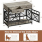IRONCK 44 inch Large Dog Crate Furniture, Wooden Dog Kennel with Storage Drawers for Medium/Large Dogs, Decorative Dogs Kennel Indoor, Light Ivory