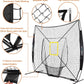 Storgem Baseball and Softball Practice Net 7×7ft Portable Hitting Pitching Batting Training Net Baseball Backstop Net with Batting Tee and Strike Zone and Bow Frame