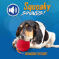 Nerf Dog Classic Squeak Ball Outdoor Dog Toys, 3.8 Inch Dog Ball Fetch Toy, Squeaking Toy for Medium and Large Breeds, Green/Red, 2 Count