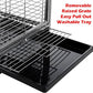 Portable Durable Heavy Duty Travel Veterinary Bird Parrot Carrier Cage Feeding Bowl Play Wooden Stand Perch with Handle Prevent Beaks Out