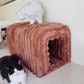 Storage Bench Pet Supplies Corduroy Bench Cat's nest to Hide for The Living Room, Entryway and Bedroom (Brown)