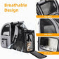 Hoopet Expandable Cat Backpack Carrier – Breathable Pet Carrier for Small Cats & Dogs, Foldable Travel Backpack with Mesh Ventilation for Hiking, Walking, Camping, Light Grey