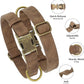 Didog Soft PU Leather Dog Collar, Stylish Quick Released Dog Collars for Small Dogs, Easy Clean Adjustable Pet Collar for Daily Walking, Brown, S Fit 10-16" Neck