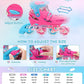 Pink Graffiti Light up Inline Skates for Girls, 4 Size Adjustable Roller Shoes with Full Illuminating Wheels for Kids, Blades Roller Skates for Beginner Teens Youth & Adult Women