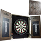 Barrington Dartboard Multiple Styles Pre-Assembled Wood Dartboard Cabinet Collection with 18” Bristle Dartboard & Steel Tip Dart Set, Perfect for Cricket Games