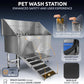 KANIS Professional Dog Washing Station - 304 Stainless Steel Pet Wash Sink & Grooming Bath Tub for Home with Ramp, Shower, Floor Grate, Storage Drawer, Faucet, Drain Kit for Large, Medium & Small Pets
