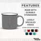 DISCOUNT PROMOS Ceramic Campfire Coffee Mugs 13 oz. Set of 10, Bulk Pack - Perfect for Tea, Espresso, Cappuccino, Hot Cocoa - Grey