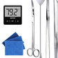 Aquarium Starter kit, The Package includes a Fish Tank Thermometer, aquascape Tool kit with a Sand Spatula, Straight Tweezers, Curved Tweezers, Curved Scissors, Handheld Sponge pad(3 PCS)