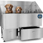 KANIS Professional Dog Washing Station - 304 Stainless Steel Pet Wash Sink & Grooming Bath Tub for Home with Ramp, Shower, Floor Grate, Storage Drawers, and Faucet for Large, Medium & Small Pets