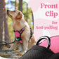 rabbitgoo Dog Harness Medium Sized, No Pull Pet Harness with 3 Buckles, Adjustable Soft Padded Vest with Control Handle, Walking Reflective Pet Vest for Medium Dogs, Rose Pink, M