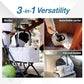 ibiyaya Tinker Pet Stroller for Small Dogs and Cats – 3-in-1 Pet Carrier, Dual-Opening Canopy, No-Flat Wheels, Vegan Leather Handle, Large Storage Basket (Silver Gray)