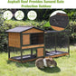 GUTINNEEN Rabbit Hutch Outdoor with Metal Surround Indoor Rabbit Cage with Wheels Bunny Cage Large Guinea Pig Cage for Small Animals with Tray