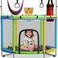 Toddler Trampoline for Kids Ages 3-8 - 5 ft Toddler Trampoline with Net, Basketball Hoop, Ocean Balls, Boxing Bag, Hammock - Indoor and Outdoor for Kids, Backyard