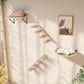 Curved Cat Wall Hammock with Scratchable Sisal Pad, Large Floating Cat Shelf for Wall, Wall Mounted Beige Bed for Playing, Climbing, and Sleeping