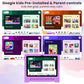 Kids Tablet 10.1 inch Android 14 Octa-Core 64GB 6000mAh Kids Space Parental Control 1280 * 800 HD Touchscreen Shockproof Case Dual Camera Gift for Toddler Children (Purple)