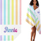 JML Personalized Beach Towel with Name, Custom Rainbow Cabana Stripe Beach Towel, Customized Microfiber Pool Towel, Quick Dry & Absorbent Swim Towel for Adult,Anniversary, Birthday, Summer Holiday