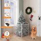 2 Panles Full Matel Freestanding Dog Gates with Door, 48"Extra Wide 36"Tall Free Standing Dog Pet Gate for Indoor & Outdoor. Foldable Pet Fences for Doorways, House, Stairs, Porch, Deck, Yard