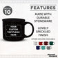 DISCOUNT PROMOS Custom Ceramic Campfire Coffee Mugs 13 oz. Set of 10, Personalized Bulk Pack - Perfect for Tea, Espresso, Cappuccino, Hot Cocoa - Black
