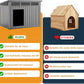 DRATO Dog House for Both Indoor and Outdoor with Weatherproof Roof Removable Floors for Medium to Large Dogs Interior Space (Gray, Large (42.87 * 32.95 * 31.61''))
