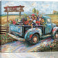 Farmhouse Truck Wall Art Rustic Country Wildflowers Wall Decor Road Flowers Landscape Pictures Canvas Print Painting Artwork for Bathroom Living Room Bedroom 20"x24"