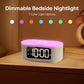 JALL Fabric Alarm Clock for Bedroom, with Big Led Screen Display, Bluetooth Stereo Sound Speaker, FM Radio, Fast Wireless Charging, USB Charging Port, Nightlight, White Noise, Ideal for Gift, Gray