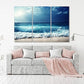 Nature Wall Art Prints - Ocean Forest Mountain Lake Canvas Landscapes - Small to Extra Large Living Room Bedroom Kitchen Bathroom Décor (Summer Ocean Beach, 55L" x 83W"- 3 Panels)
