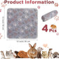 Reginary 4 Pcs Waterproof Guinea Pig Blankets Washable Small Animal Fleece Bedding Absorbent Guinea Pig Cage Liners Reusable Pet Pee Pad Sleep Mat for Hamster Ferret(Adorable Paw,12 x 12 Inch)