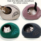 MEOWFIA Cat Cave – Premium Felt Cat Bed for Indoor Cats, Handmade 100% Merino Wool (Large, Snow Leopard)