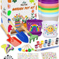 PAITIN Paint & Plant Garden Pot Craft Kit - 4 Inch Plant Pots, Kids Gardening Tools, Labels, Paints, Brushes, Gem & Eye Stickers - Perfect Spring Crafts Gifts for Women & Kids