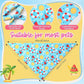 Preboun 100 Pieces Summer Bandanas for Dogs Bulk Hawaiian Dog Bandanas Fruit Kerchief Set for Summer Puppy Small Medium Large Pets Costume Accessories