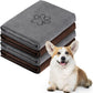 Chumia 4 Pack Dog Towels for Drying Large Microfiber Grooming Tools Absorbent Soft Bath Supplies with Embroidered Paw for Small Medium Pet Products(16 x 32 Inch,Gray, Coffee)