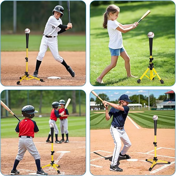 Baseball Tee for Kids,Batting Tee,Softball Tee,Youth Hitting Tee,Teeball Tee,Travel Tee,Easy Adjustable Height