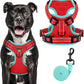 MIDOG No-Pull Dog Harness | Adjustable & Reflective Pet Harness Leash Set for Small Medium Large Dogs Walking, Training| No Choke, Front Clip, Soft Padded Vest with Easy Control Handle - Red, L