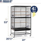 Prevue Pet Products Wrought Iron Flight Cage with Stand F040 Black Bird Cage, 31-Inch by 20-1/2-Inch by 53-Inch