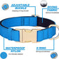 Didog Soft Padded Dog Collar for Large Dogs, Colorful and Durable Pet Collar with Quick Release Buckle, Light and Breathable for Daily Walking, Blue, L