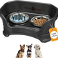 Neater Pet Brands Neater Feeder Deluxe Mess Proof Dog Bowls Elevated for Small Dogs Under 19 lbs, Made in USA, No Spill Raised Dog Food Bowl Stand Feeding Station, Food and Water Bowl Set, Black