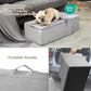 EHEYCIGA Dog Stairs for Bed 18" H, 4-Step Dog Steps for High Bed, Pet Steps for Small Dogs and Cats, Non-Slip Balanced Pet Ramp Indoor, Light Grey