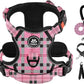 IVY&LANE No Pull Dog Harness with Leash Set, Reflective No Choke Pet Vest,Adjustable Oxford Dog Vest Harness with Easy Control Handle for Large Dogs (Checkered Pink,XL)