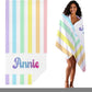 JML Personalized Beach Towel with Name, Custom Rainbow Cabana Stripe Beach Towel, Customized Microfiber Pool Towel, Quick Dry & Absorbent Swim Towel for Adult,Anniversary, Birthday, Summer Holiday