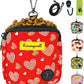 Dog Treat Pouch for Pet Walking and Training with Clicker Poop Bags Small Fanny Zipper Pack Holder for Puppy Snack Dispenser Kit for Leash and Outdoor Use (Valentine)
