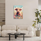 Highland Cow Wall Art Canvas Flower Cattle Wall Decor Prints Framed Painting Animal Pictures Gifts Artwork for Bathroom Living Dining Kitchen 16"x24"