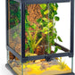 360° Clear View 12 Gallon 18x12.6x12.6 Glass Reptile Terrarium Suitable for Bearded Dragon, Chameleon, Crested Gecko, Multi-Pet Enclosure with Front Door, Excellent Ventilation, Hidden Wiring Holes