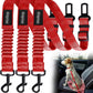 3 Pack Thickened Dog Seat Belt Adjustable Dog Car Seatbelts for Vehicle Nylon Pet Safety Seat Belt with Elastic Bungee Buffer Durable Car Harness for Dogs,Red