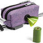 Dog Poop Bag Holder for Leashes - Dog Poop Bag Dispenser and Treat Holder with 2 Waterproof Pouches for Pet Waste Bags and Walking Accessories + 1 Free Roll (Purple)