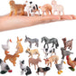 16Pcs Small Animals Figures, Realistic Farm Animals Toys for Cupcake Toppers, Learning Educational Toys, Birthday Party Favors Gift for Kids