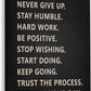 Inspirational Wall Art, Home Gym Decor, Motivational Gym Workout Room Decor, No Excuses Never Give Up, Workout Posters Art Painting Print for Home Gym Exercise Fitness Room Office, 11x14 inch