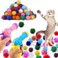 102Pcs Cat Toy Gun Launcher - 100 Sparkle Pom Pom Balls and 2 Ball Launchers, Interactive Fetch Toy Shooter for Indoor Cats and Kitty