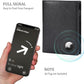 Polare Luxury RFID Blocking Leather Passport Holder Travel Wallet For Men and Women (Black with AirTag Slot)