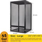 45 Gallon 360° Panoramic Foldable Reptile Terrarium Kit: Crested Gecko Tank and Reptile Cage for Superior Ventilation, Easy Feeding, Sturdiness, and Simple Assembly (Black, 32"x18"x18")