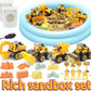 Play Construction Sand Kit,2.2lbs Magic Sand W/4 Large Take Apart Construction Trucks,1 Sandbox,8 Worker Figures and Road Signs,8 Molds,Toys for 2-8 Years Old Boys Girls